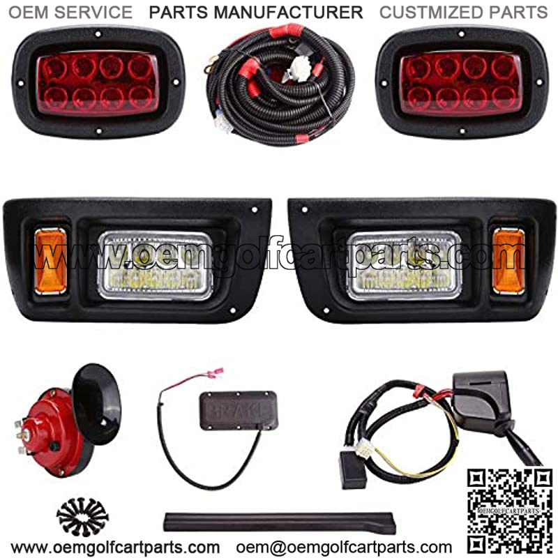 Golf Cart LED Headlight and Tail Light Kit for Carts with Turn Signals ...