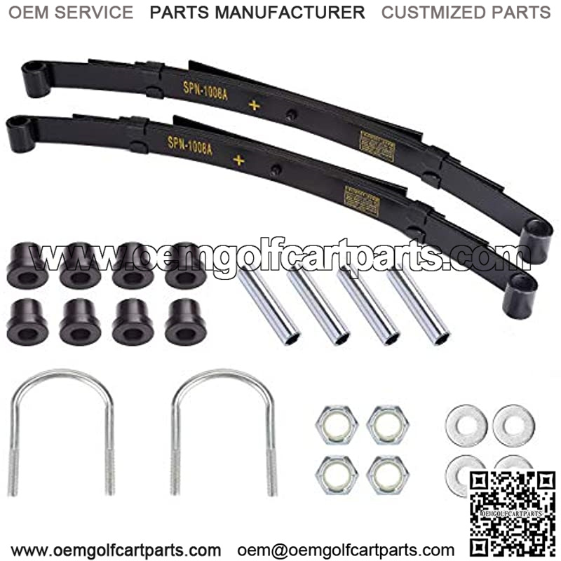 Golf Cart Rear Heavy Duty 4-Leaf Springs Kit with Bushings & Sleeves U ...