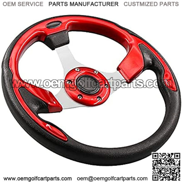 Steering Wheel Fit Golf Cart Club Car Yamaha Universal Golf Cart Steering Wheel Club Car DS and Precedent (Red Steering Wheel)