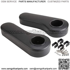 Golf Cart Rear Seat Armrests with Cup Holder for Club Car Yamaha, with Non-Drilling Brackets